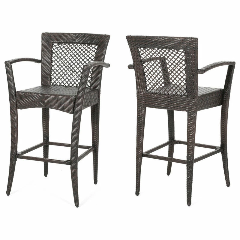 Buy โ๏ธ GDFStudio Megan Outdoor 46" Wicker Barstool, Set Of 2 ๐งจ