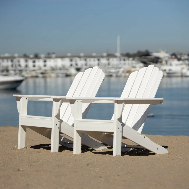 Best Sale 😉 LuXeo USA Marina Poly Outdoor Patio Adirondack Chair, Set Of 2, White 🥰 - Image 7
