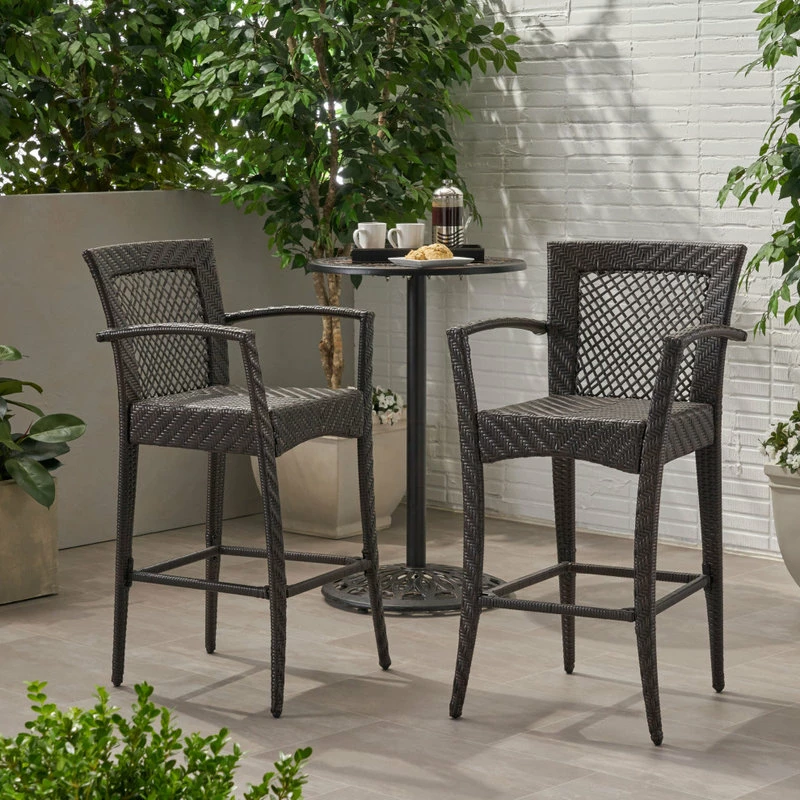 Buy โ๏ธ GDFStudio Megan Outdoor 46" Wicker Barstool, Set Of 2 ๐งจ - Image 2