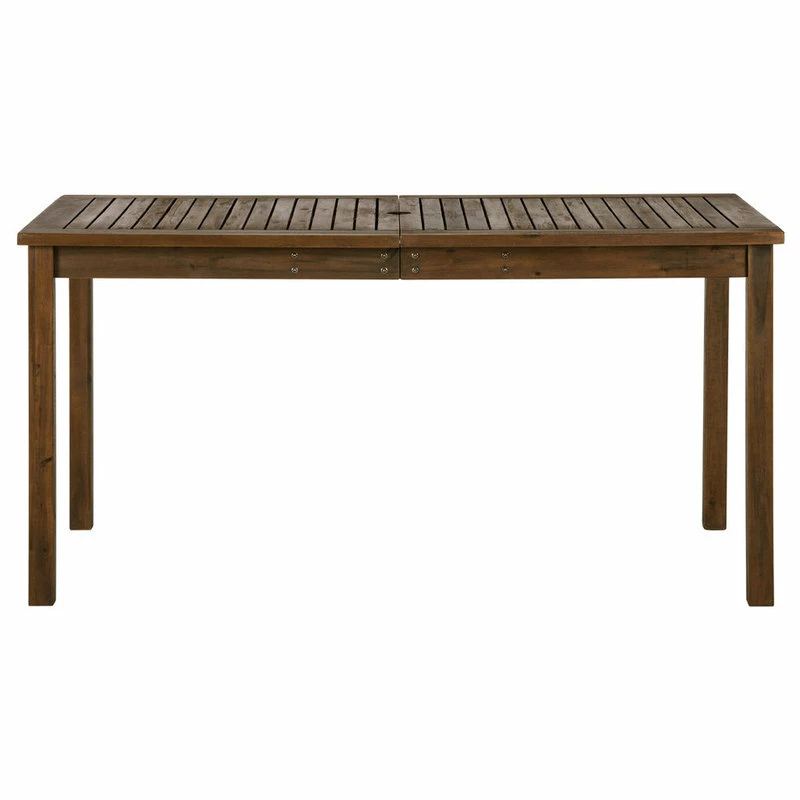 New ๐ Walker Edison Acacia Wood Patio Classic Dining Table, Dark Brown โจ - Image 2