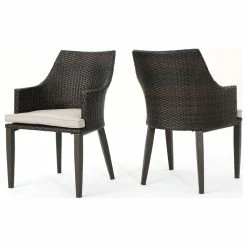 Coupon 😍 GDFStudio GDF Studio Hillcrest Outdoor Wicker Dining Chairs, Set Of 2, Multi-Brown/Light B 🔥