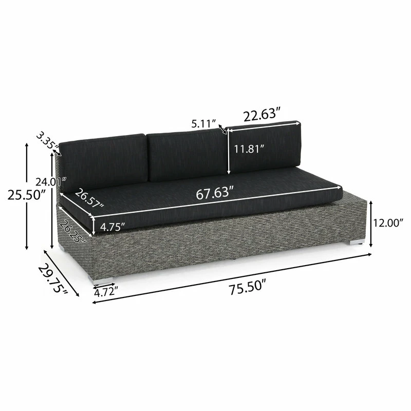 Best reviews of ๐ GDFStudio Stuart Outdoor 3 Seater Wicker Sofa, Right Sofa ๐ - Image 3