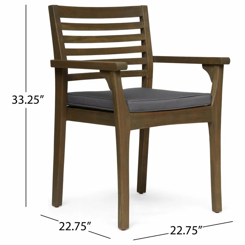 Deals 🔥 GDFStudio GDF Studio Alma Outdoor 2-Seater 28" Round Acacia Bistro Set With Closed Legs, G ⭐ - Image 4