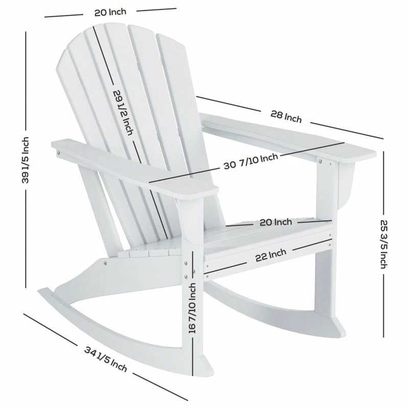 Discount ✨ WestinTrends Outdoor Rocking Poly Lumber Adirondack Chair For Patio Backyard Porch Garden, Na 🔥 - Image 8
