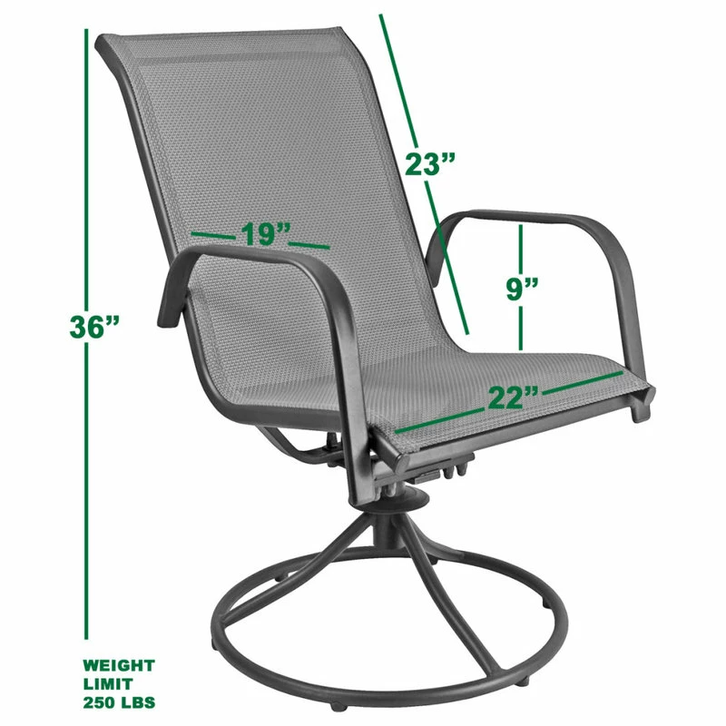 Budget 🔔 Patio Master Corporation Sienna Metal Patio Chair Swivel Rockers, Gray (Set Of 2 🛒 - Image 5