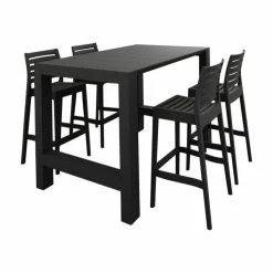 Deals 😍 Siesta/Compamia Vegas Ares 5-Piece Bar Set With 39"-55" Extendable Black ✔️