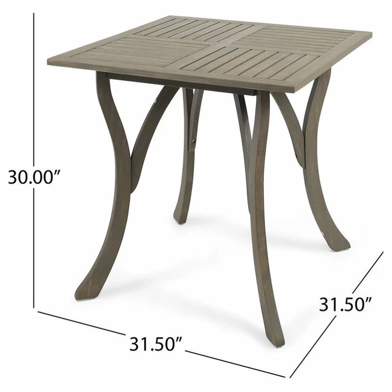 Cheap ๐ GDFStudio GDF Studio Baia Outdoor Acacia Wood Square Dining Table, Gray ๐ - Image 3