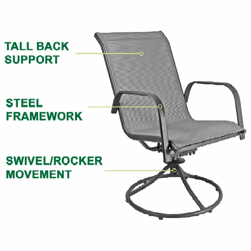 Budget 🔔 Patio Master Corporation Sienna Metal Patio Chair Swivel Rockers, Gray (Set Of 2 🛒 - Image 4