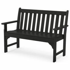 Budget 🧨 Polywood Vineyard 48" Bench, Black 🔔