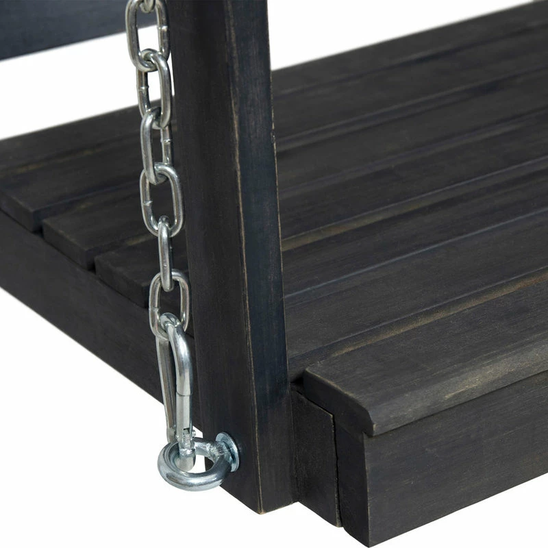 Cheapest ๐ GDFStudio Lilith Outdoor Aacia Wood Porch Swing, Dark Gray Finish ๐ - Image 4