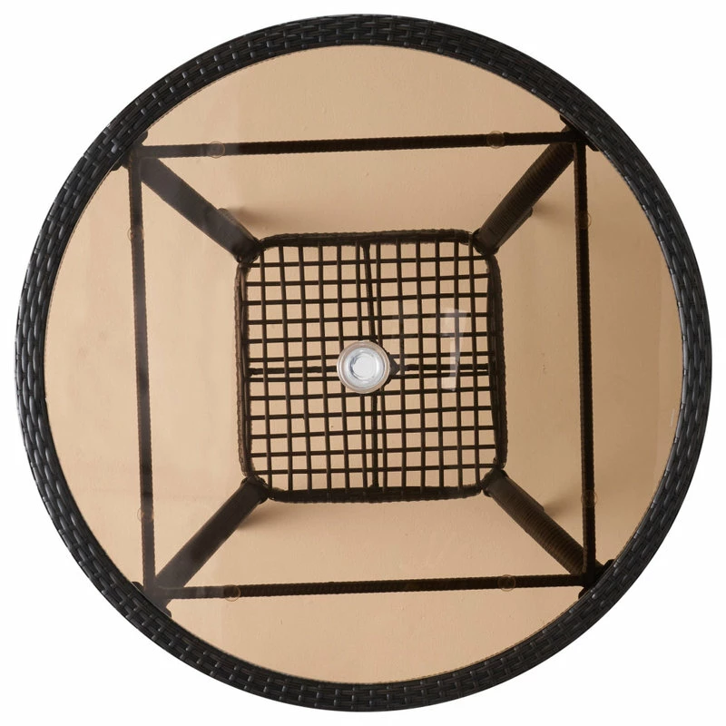 Brand new 🔔 GDFStudio GDF Studio Selander Multibrown Wicker Glass Table 🥰 - Image 4