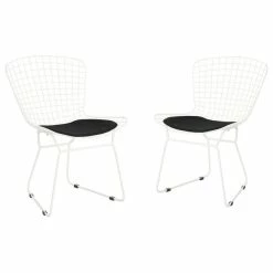 Deals ⭐ GDFStudio GDF Studio Fonda Outdoor Iron Chairs, Set Of 2, White/Black 👏