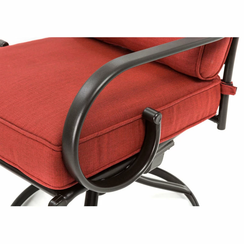 Cheapest 🤩 Hanover Montclair 5-Piece Patio Dining Set With Rockers And Square Table, Chili Red 👍 - Image 3