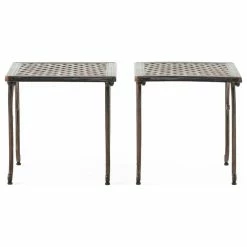 Brand new ✨ GDFStudio GDF Studio Hyde Outdoor Cast Aluminium Accent Tables, Set Of 2 🌟