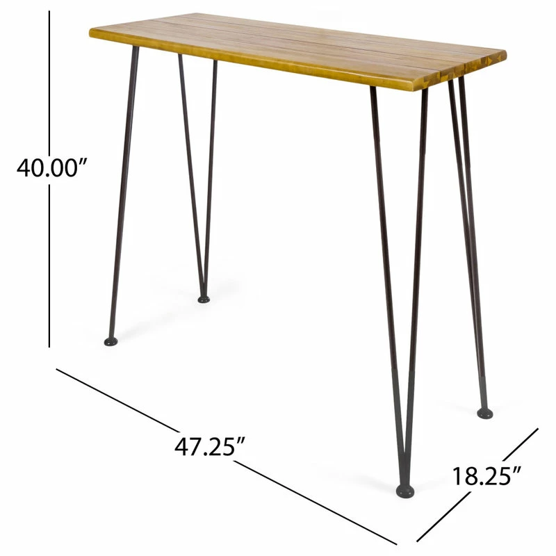 Brand new 🧨 GDFStudio GDF Studio Dione Outdoor Industrial Teak Finished Acacia Wood Bar Set ❤️ - Image 3