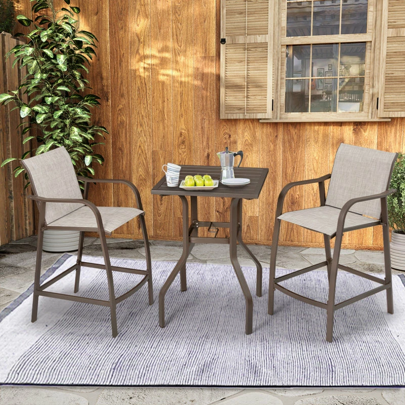 Coupon โจ Crestlive Products Aluminum Patio Bar Set Bar Stools And Table Set, Beige ๐ฅ - Image 3