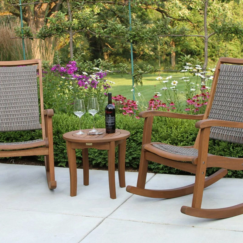 Best reviews of ๐ Outdoor Interiors Salinas Resin Wicker And Eucalyptus Rocker Chair, Gray ๐ - Image 5