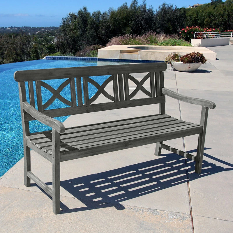 Hot Sale ๐ Vifah Renaissance Outdoor Hand-Scraped Hardwood Bench ๐ - Image 7