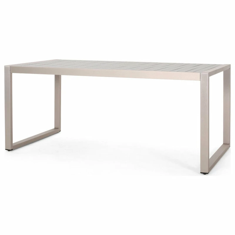 Buy ๐ GDFStudio Edith Outdoor Aluminum Dining Table, Silver ๐ - Image 2
