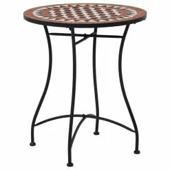 Best Sale ❤️ Vida XL LLC VidaXL Mosaic Bistro Table Brown 23.6" Ceramic Balcony Table Cocktail Holder 🧨