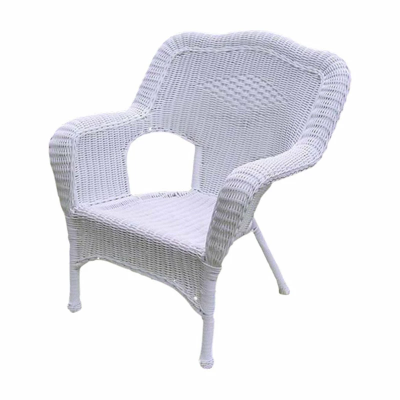 New 👏 International Caravan Maui Camelback Outdoor Patio Chairs, Set Of 2, White ⌛