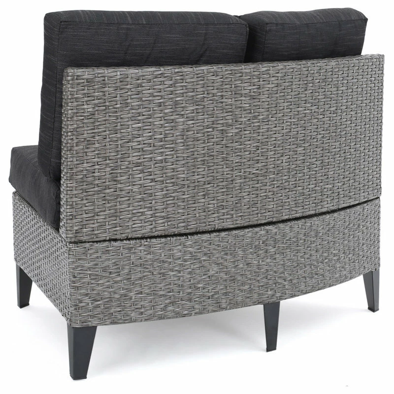 Cheapest 🤩 GDFStudio GDF Studio 5-Piece Currituck Outdoor Black Wicker Sofa, Dark Gray Set ❤️ - Image 12