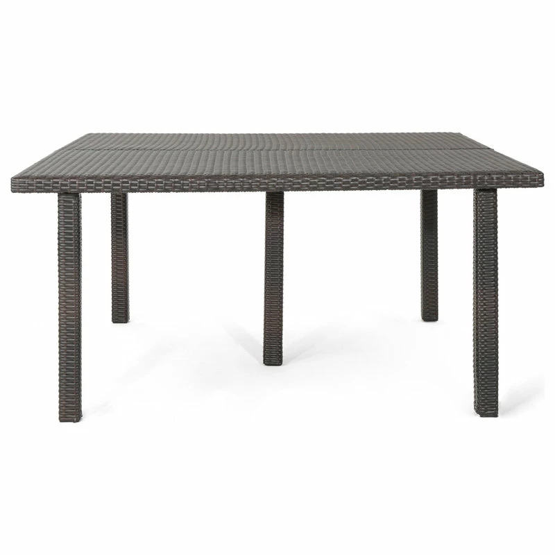 Deals ๐ GDFStudio GDF Studio Fern Outdoor 64" Wicker Square Dining Table, Multi-Brown โ๏ธ - Image 7