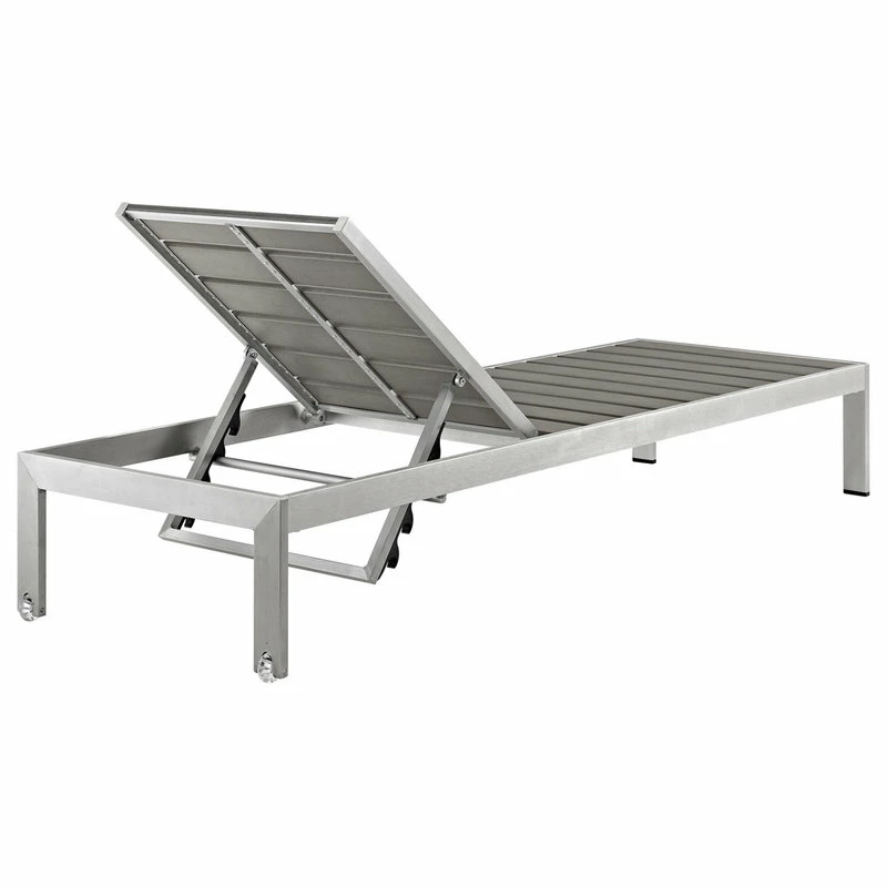 Cheapest ๐ LexMod Shore Chaise Outdoor Aluminum, Set Of 6, Silver Gray ๐ - Image 5