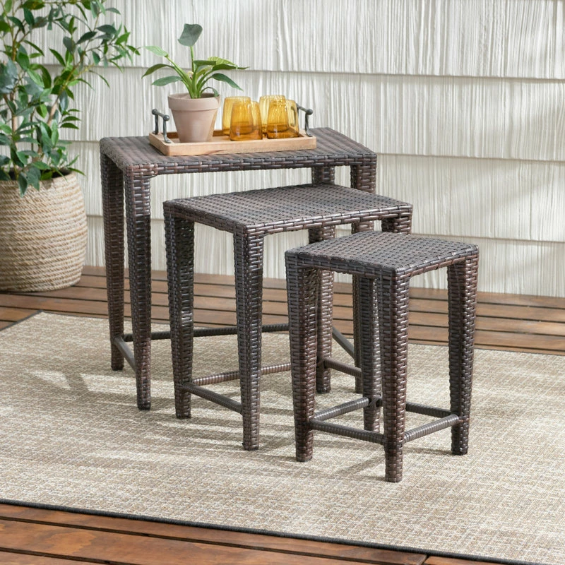 New ๐งจ GDFStudio GDF Studio 3-Piece Mayall Nested Outdoor Tables Set, Multibrown ๐งจ 4 New ๐งจ GDFStudio GDF Studio 3-Piece Mayall Nested Outdoor Tables Set, Multibrown ๐งจ - Image 2