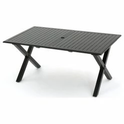 Cheapest 🛒 GDFStudio GDF Studio Eowyn Black Cast Aluminum Expandable Outdoor Dining Table ⭐