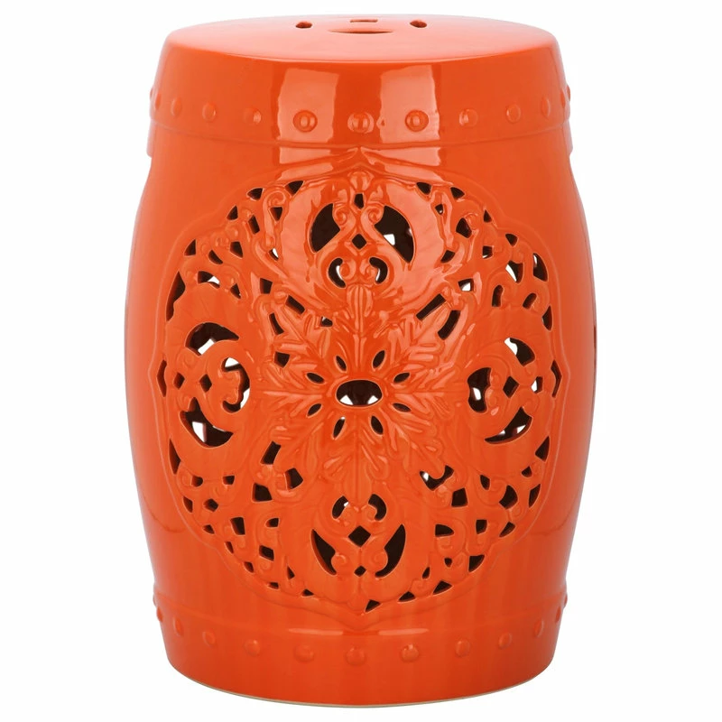 Deals 🤩 Safavieh Flora Garden Stool, Orange ❤️