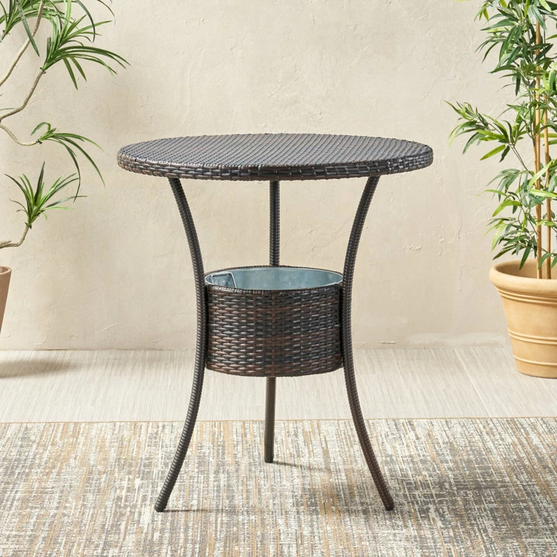 Best deal 🥰 GDFStudio GDF Studio Tampa Bay Multi Brown Pe Table, Ice Pail ✔️ - Image 3
