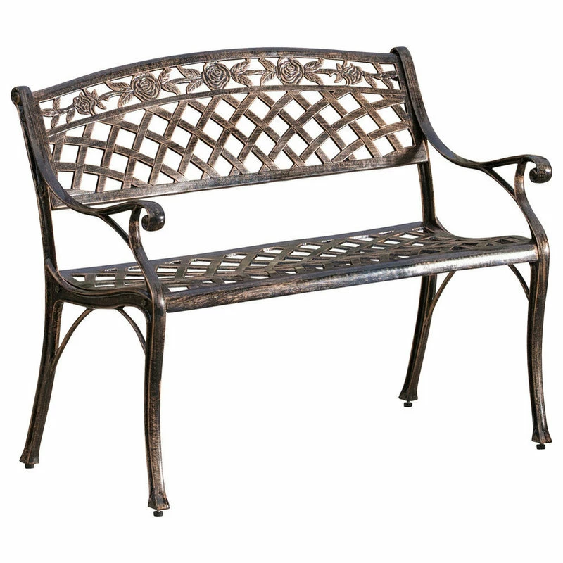 Buy ๐ GDFStudio GDF Studio Casablanca Outdoor Copper Cast Aluminum Bench โ