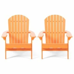 Deals 👍 GDFStudio GDF Studio Milan Outdoor Rustic Acacia Wood Folding Adirondack Chair, Set Of 2 🔔