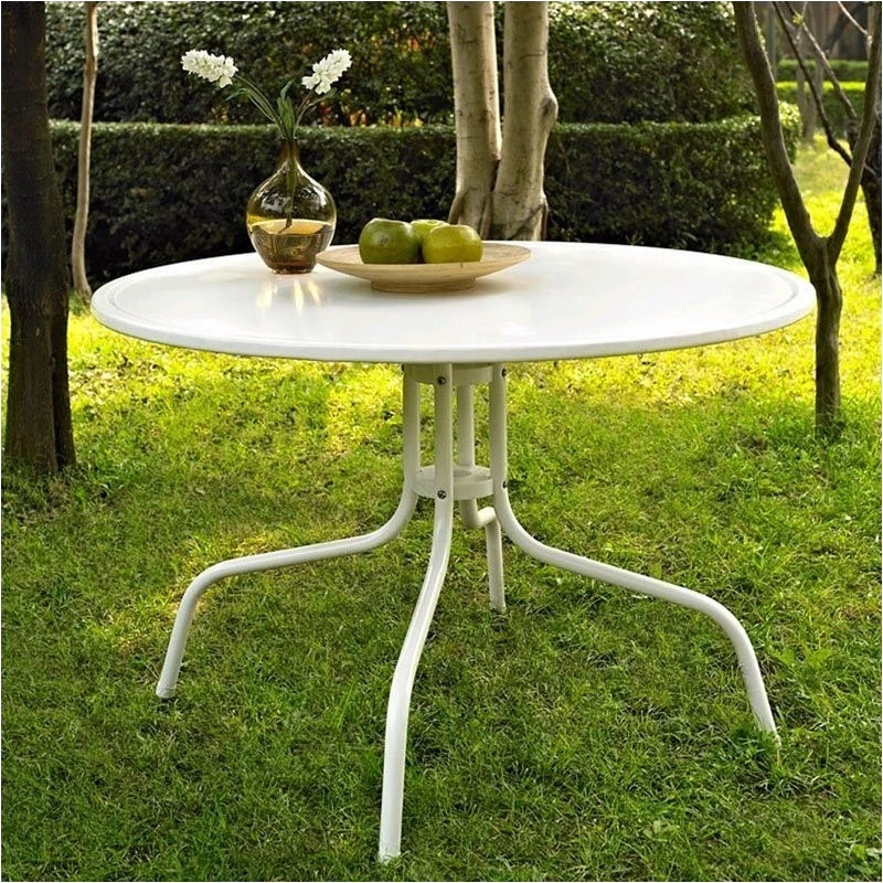Cheap ๐ฏ Crosley Griffith Metal 39" Round Patio Dining Table In White ๐ - Image 2