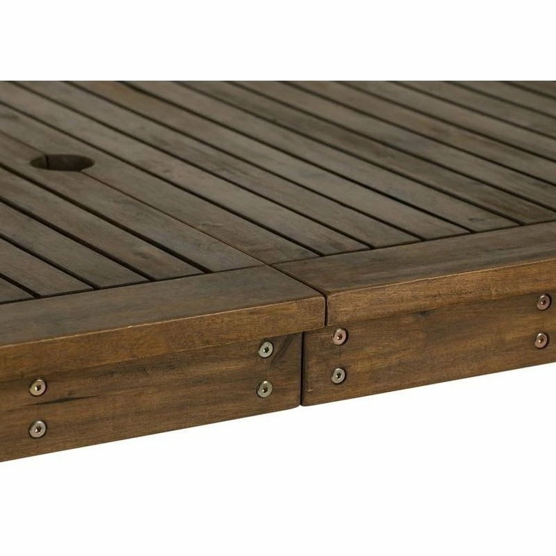 New ๐ Walker Edison Acacia Wood Patio Classic Dining Table, Dark Brown โจ - Image 4