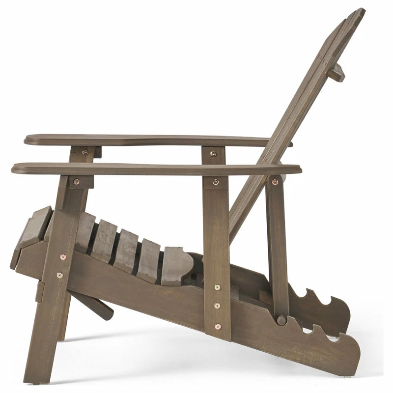 Brand new 😍 GDFStudio GDF Studio Katherine Outdoor Reclining Wood Adirondack Chairs, Set Of 2, Gray 🔥 - Image 5