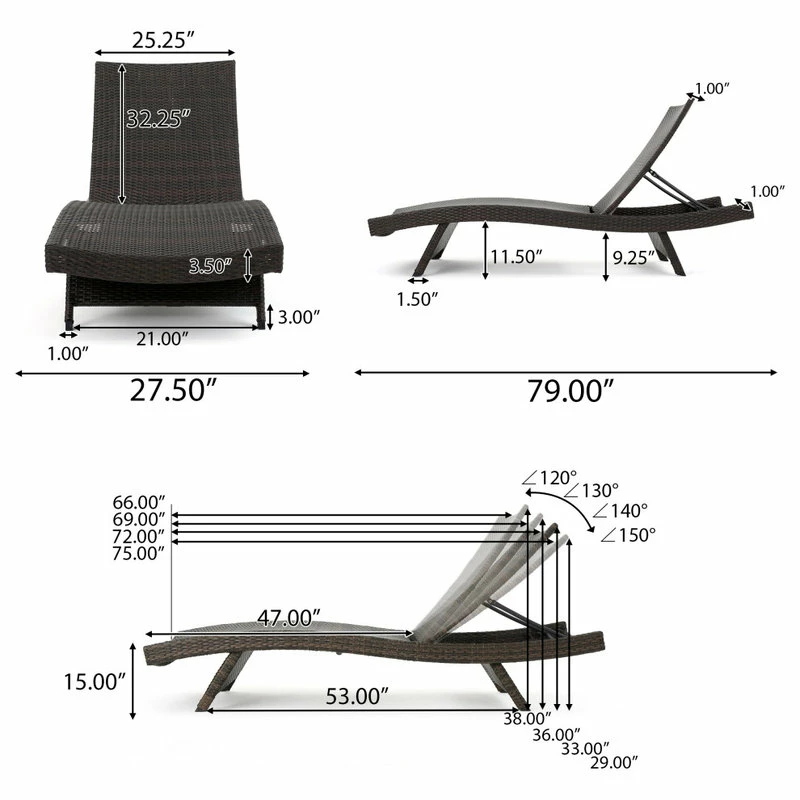 Top 10 โญ GDFStudio GDF Studio Lakeport Outdoor Adjustable Chaise Lounge Chair ๐ - Image 3