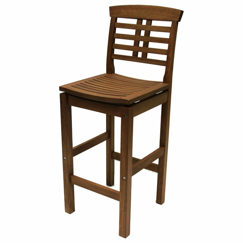 Best deal ๐ Outdoor Interiors 5-Piece Square Eucalyptus Bar Height Dining Set With Bar Chairs โค๏ธ - Image 6