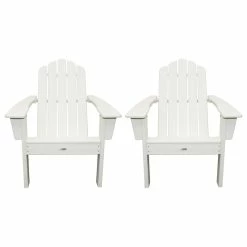 Best Sale 😉 LuXeo USA Marina Poly Outdoor Patio Adirondack Chair, Set Of 2, White 🥰