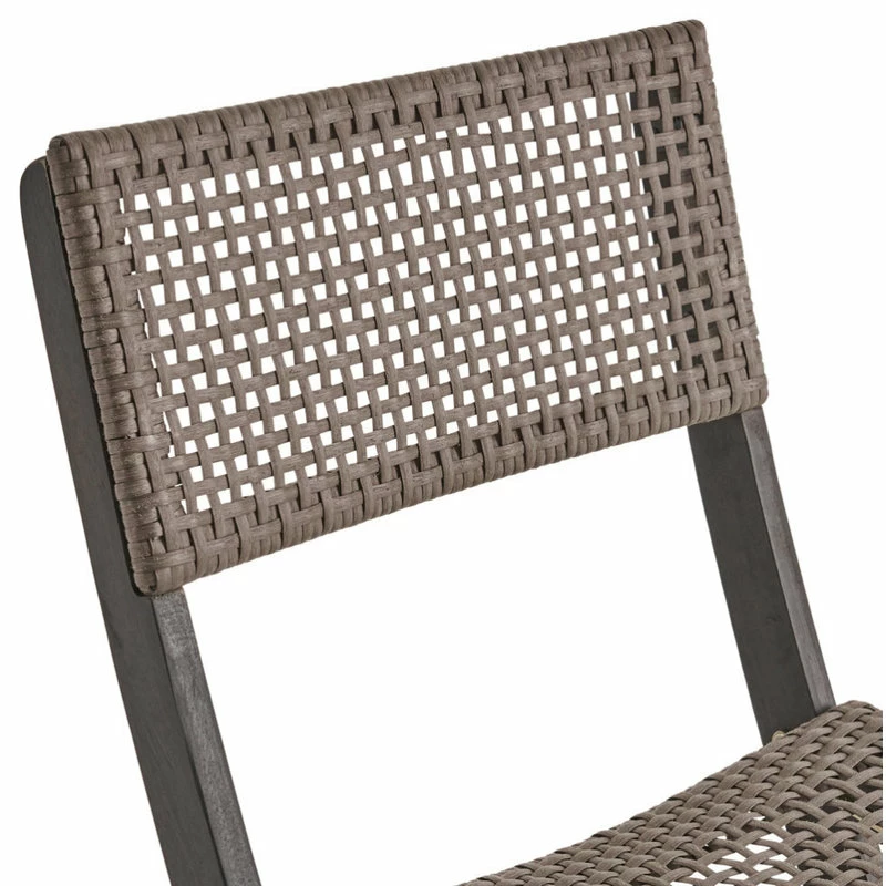 Wholesale ❤️ GDFStudio Truda Acacia Wood Foldable Bistro Chairs, Set Of 2, Dark Gray, Brown Wicker ❤️ - Image 4