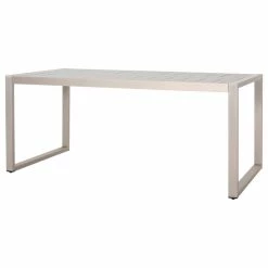 Buy 🎁 GDFStudio Edith Outdoor Aluminum Dining Table, Silver 🌟