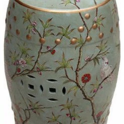 Best Pirce ⌛ William Sung Vintage Style Famille Verte Porcelain Garden Stool Lucky Fish Motif 🎉
