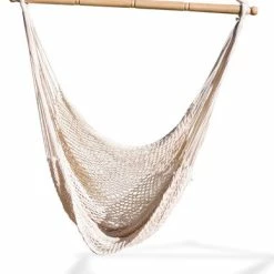 Hot Sale 🛒 King's Pond Enterprises Hammaka Hammocks White Hanging Net Chair 🎁