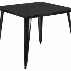 Cheapest 🛒 Flash Furniture 35.5'' Square Black Metal Indoor-Outdoor Table 😀