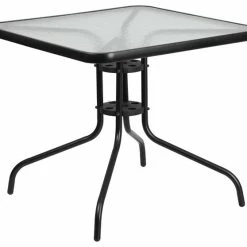 Top 10 💯 Flash Furniture 31.5" Square Glass Top Patio Dining Table In Black ❤️