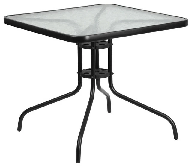 Top 10 ๐ฏ Flash Furniture 31.5" Square Glass Top Patio Dining Table In Black โค๏ธ